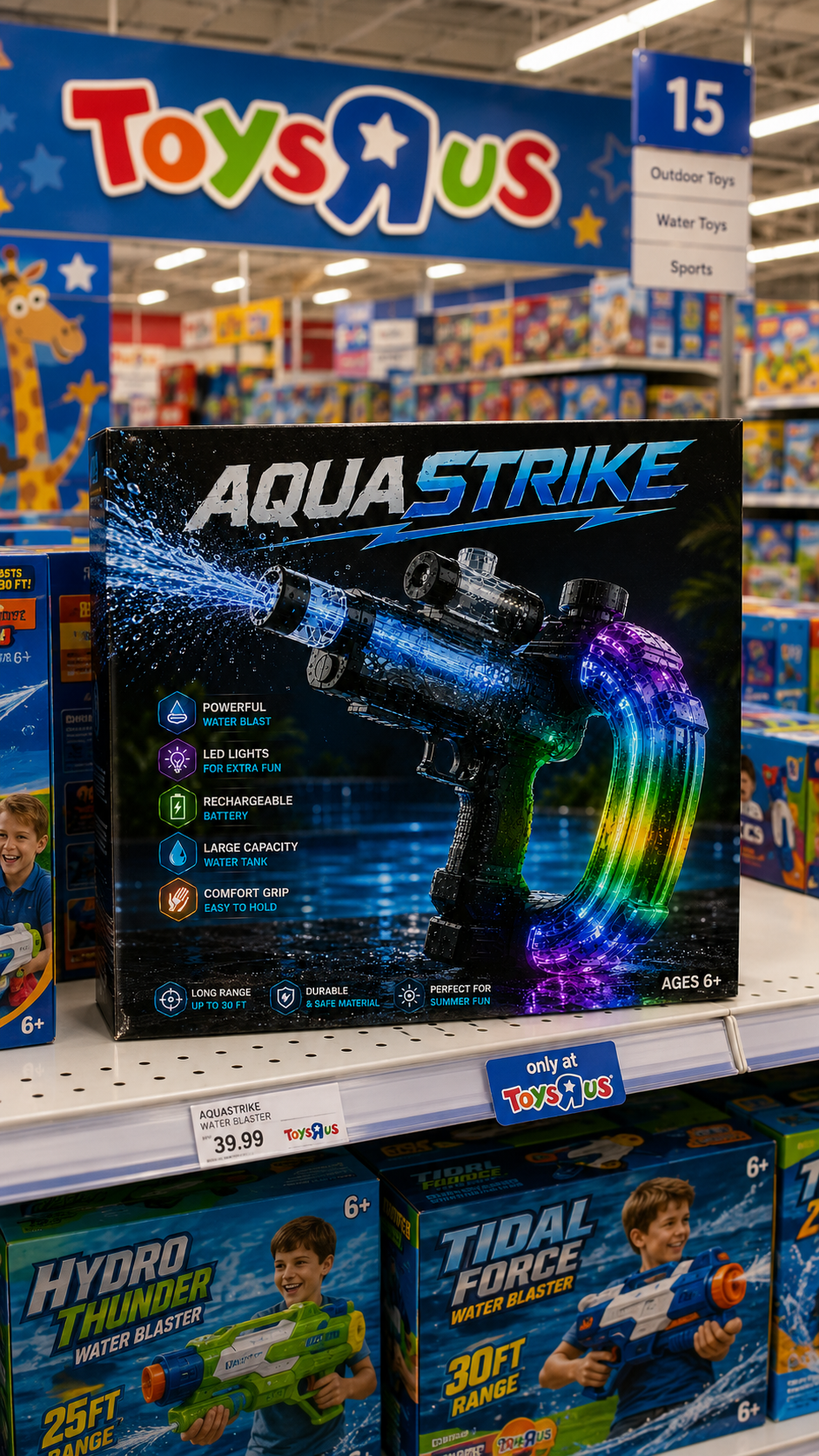 AquaStrike on a Toys R Us shelf